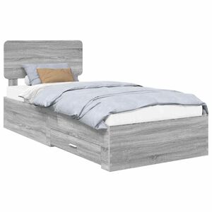 vidaXL Estructura de cama Gris Sonoma 90 x 190 cm Madera de ingenier&iacute;a