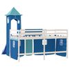 vidaXL Cama alta para ni&ntilde;os con torre madera pino azul 90x200 cm