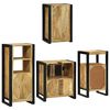vidaXL Juego de muebles de baño 4 pcs Marrón Madera de mango maciza