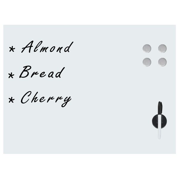 vidaXL Pizarra magn&eacute;tica de pared blanca vidrio 80x60 cm