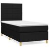vidaXL Cama box spring con colchón tela negro 90x190 cm