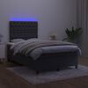 vidaXL Cama box spring con colch&oacute;n y LED terciopelo negro 120x190 cm