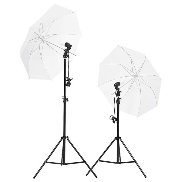 vidaXL Kit de estudio fotográfico con set de luces, fondo y reflector