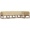 vidaXL Conjunto de sof&aacute;s de exterior 5 uds. Natural y Beige