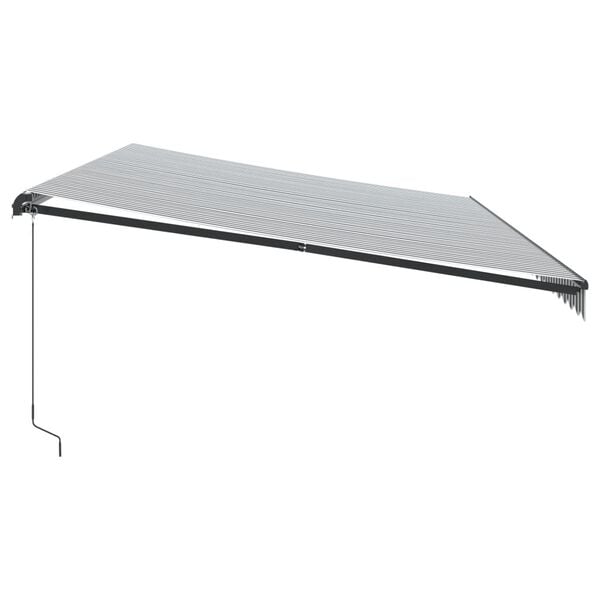 vidaXL Toldo retr&aacute;ctil manual gris antracita y blanco 600x350 cm