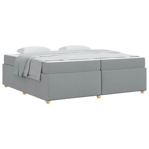 vidaXL Estructura de cama con colch&oacute;n Gris Claro 200 x 200 cm tela