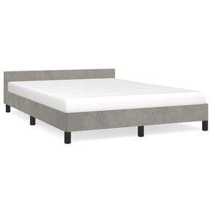 vidaXL Estructura de cama sin colch&oacute;n terciopelo gris claro 140x190 cm