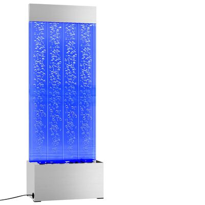 vidaXL Columna burbujas LEDs RGB acero inoxidable acrílico 110 cm