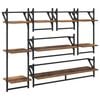 vidaXL Conjunto de estantes de pared con estante 6 pcs Madera Vieja