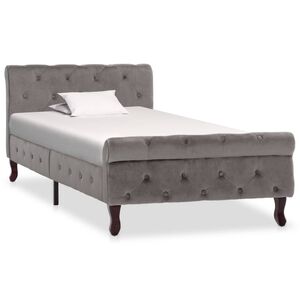 vidaXL Estructura de cama sin colch&oacute;n terciopelo gris 90x200 cm