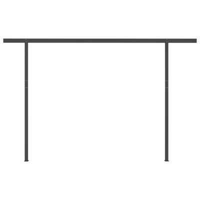 vidaXL Toldo retráctil manual con postes gris antracita 4x3,5 m