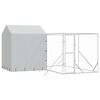 vidaXL Perrera de exterior con techo acero galvanizado plata 4x4x2,5 m