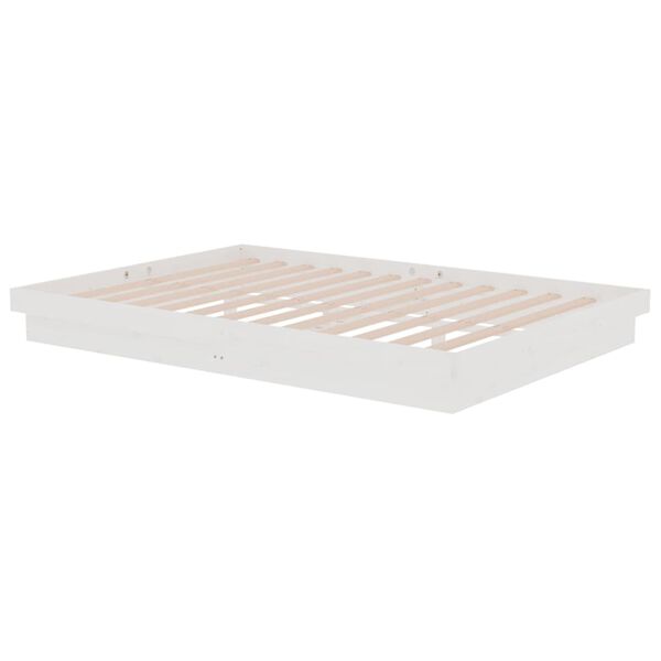 vidaXL Estructura de cama madera maciza blanca 140x200 cm