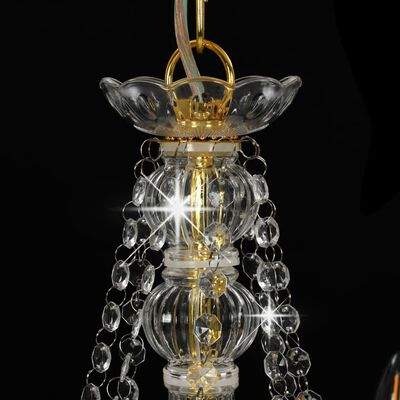 vidaXL Lámpara de araña con cuentas dorado 8 bombillas E14