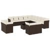 vidaXL Set sof&aacute;s de jard&iacute;n 14 pzas con cojines rat&aacute;n sint&eacute;tico marr&oacute;n