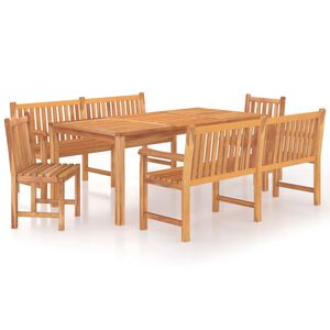 vidaXL Juego de comedor para jard&iacute;n 5 piezas madera maciza de teca