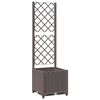 vidaXL Jardinera con enrejado PP marr&oacute;n 40x40x136 cm