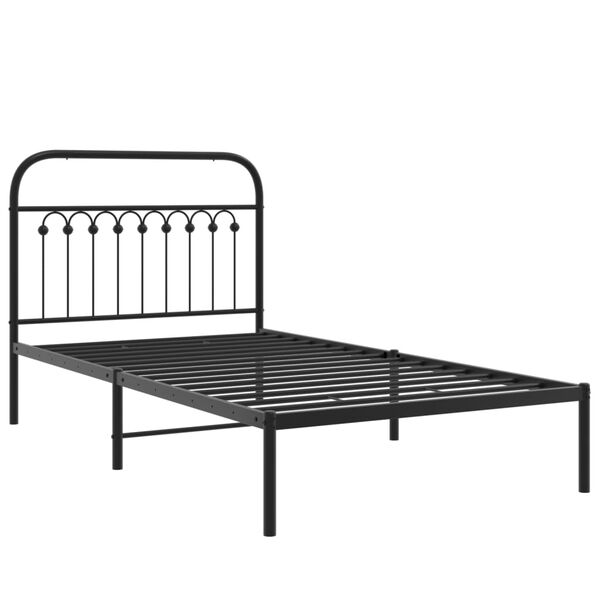 vidaXL Estructura cama sin colch&oacute;n con cabecero metal negro 100x200 cm