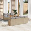 vidaXL Conjunto de sof&aacute; de jard&iacute;n con coj&iacute;n 8 pcs beige y gris claro