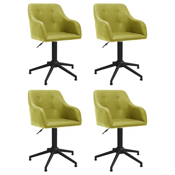vidaXL Sillas de comedor giratorias 4 unidades tela verde