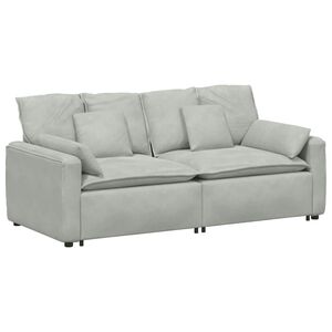 vidaXL Sof&aacute; modular con cojines, gris claro