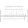 vidaXL Estructura cama sin colch&oacute;n con estribo metal blanco 140x190 cm