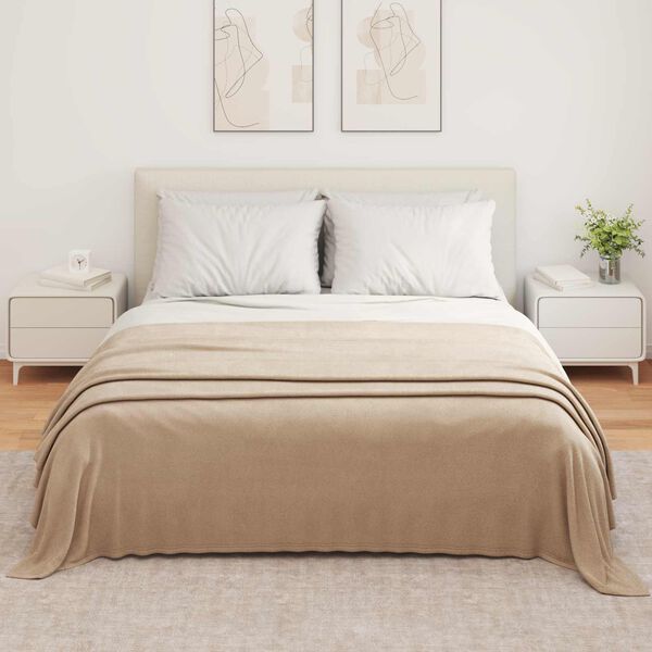 vidaXL Manta Camel 350 x 270 cm Lana