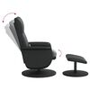 vidaXL Sill&oacute;n reclinable masaje con reposapi&eacute;s cuero sint&eacute;tico negro