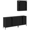 vidaXL Set de muebles de ba&ntilde;o 3 piezas madera contrachapada negro