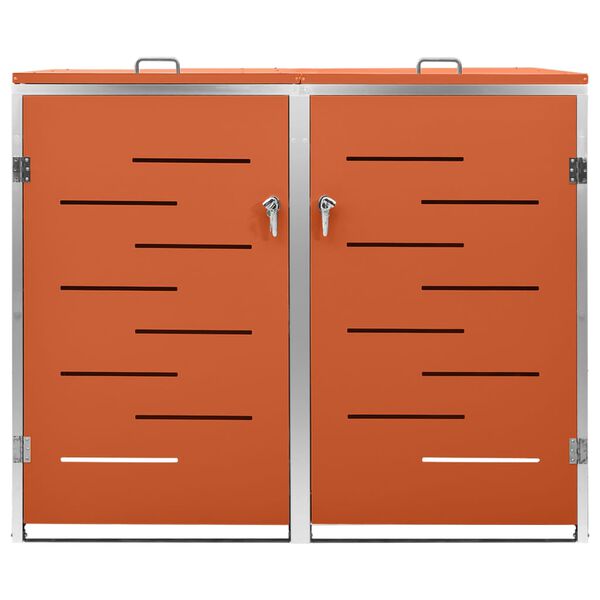 vidaXL Cobertizo para dos contenedores basura acero 138x77,5x112,5 cm