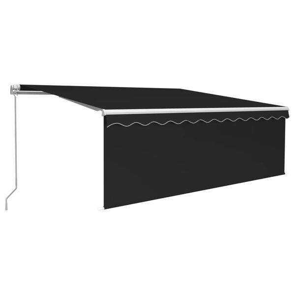 vidaXL Toldo retr&aacute;ctil manual con persiana antracita 4x3 m