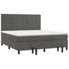 vidaXL Cama box spring con colch&oacute;n terciopelo gris oscuro 160x200 cm