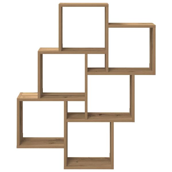 vidaXL Estante cubo pared madera ingenier&iacute;a roble artisan 78x15x93 cm