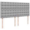 vidaXL Cama box spring con colch&oacute;n tela gris claro 200x200 cm