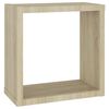 vidaXL Estantes cubo de pared 2 uds blanco y roble Sonoma 30x15x30 cm