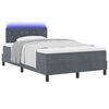 vidaXL Cama Box Spring LED con LED Gris oscuro 120 x 200 cm Terciopelo