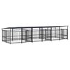 vidaXL Perrera de exterior con tejado acero 11,26 m&sup2;