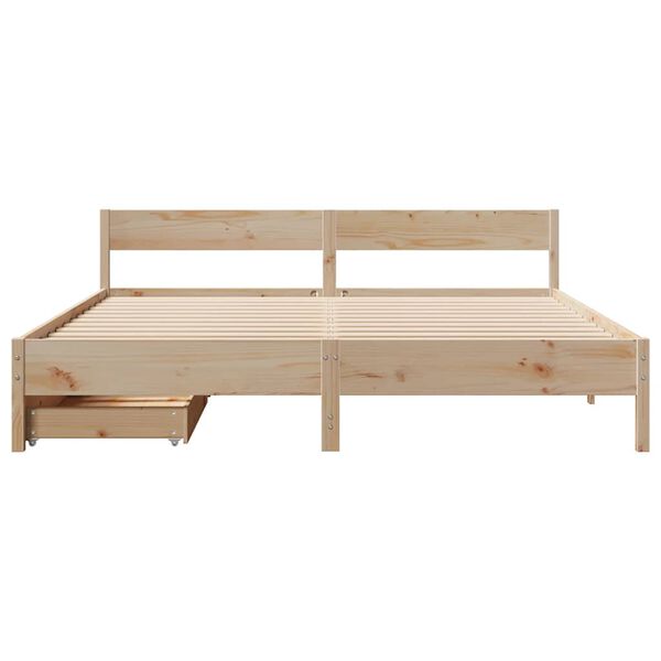 vidaXL Estructura de cama sin colch&oacute;n madera maciza de pino 160x200 cm
