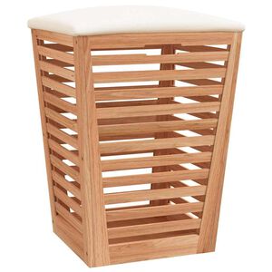 vidaXL Taburete de ba&ntilde;o madera maciza de nogal 40,5x40,5x56 cm