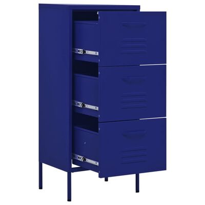 vidaXL Armario de almacenamiento acero azul marino 42,5x35x101,5 cm