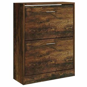 vidaXL Zapatero madera contrachapada roble ahumado 63x24x81 cm