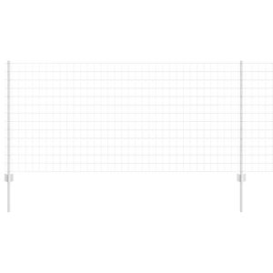 vidaXL Valla con Poste Plateado