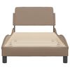 vidaXL Estructura de cama Dover cuero sint&eacute;tico capuchino 90x190 cm