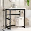 vidaXL Estructura de lavabo de hierro negro 79x38x83 cm