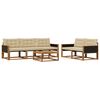 vidaXL Conjunto de sof&aacute;s de exterior con coj&iacute;n 6 pcs Natural y Beige