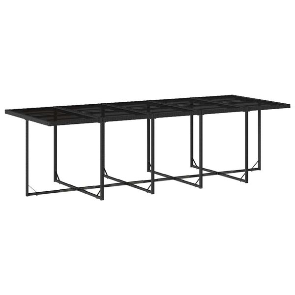 vidaXL Set de comedor jard&iacute;n 11 pzas con cojines rat&aacute;n sint&eacute;tico negro
