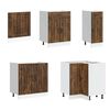 vidaXL Mueble cocina Lucca roble ahumado 11 pzas madera contrachapada