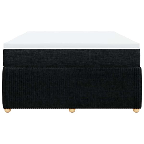 vidaXL Cama box spring con colch&oacute;n tela negro 160x200 cm