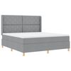 vidaXL Cama tipo Box Spring con colch&oacute;n Gris Claro 180 x 200 cm tela