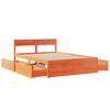 vidaXL Cama sin colch&oacute;n madera maciza de pino marr&oacute;n cera 120x200 cm